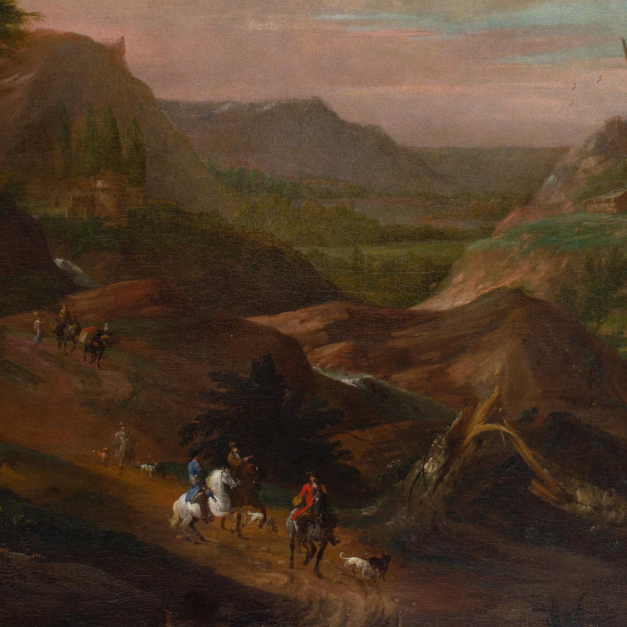 Pieter Bout & Adriaen Frans Boudewyns, Paysage rhénan étendu en vente 4