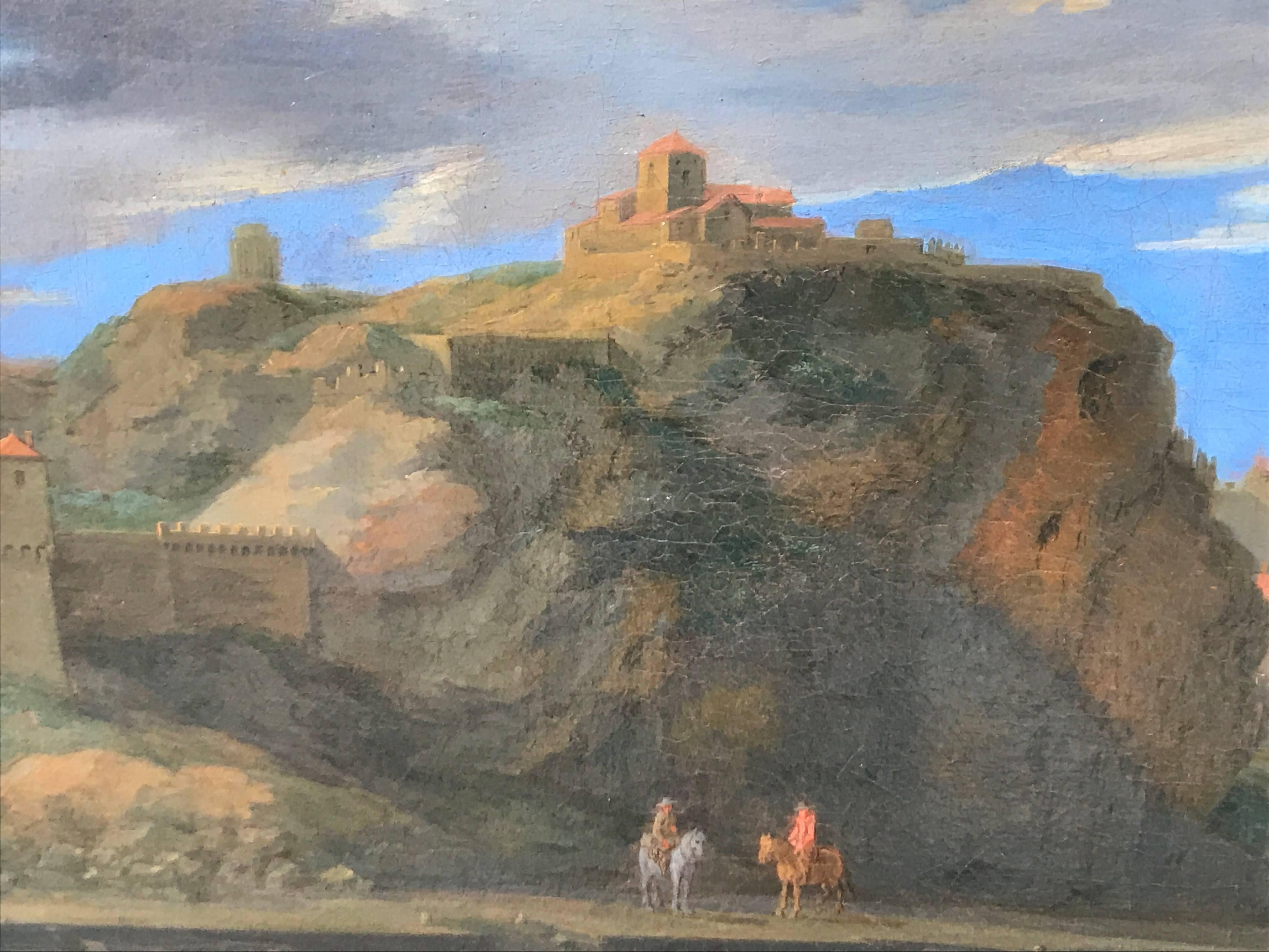 Pittura a olio di paesaggio con 