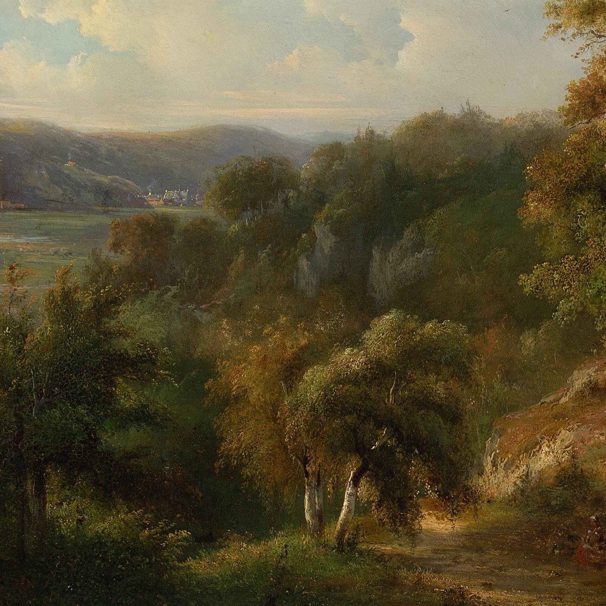 Pieter Caspar Christ, Woodland Landscape With Distant Cottages, Oil Painting 8