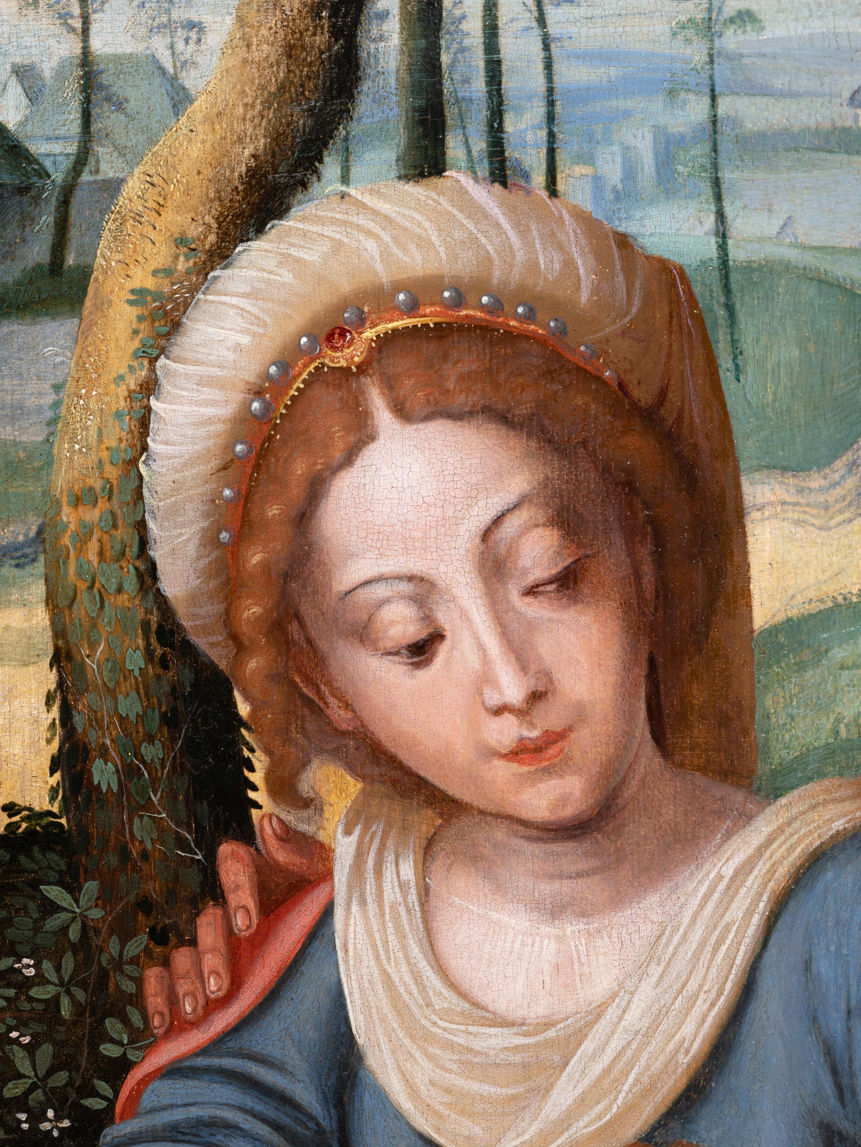 16th century Flemish, Holy Family, workshop of P. Coecke Van Aelst (1502-1550) For Sale 1