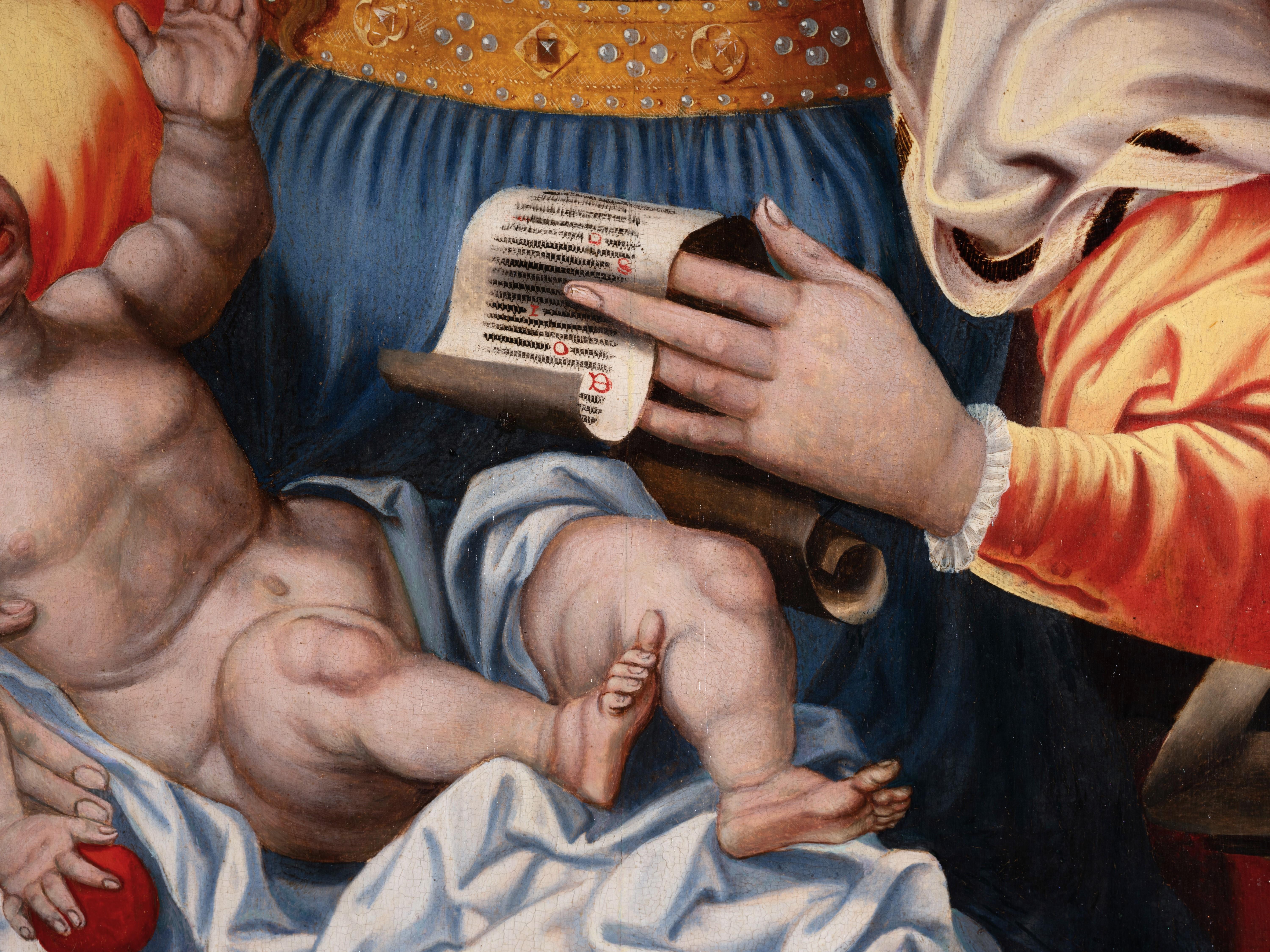 Virgin with child, workshop of Pieter Coecke Van Aelst, 16th c. Flemish school For Sale 2