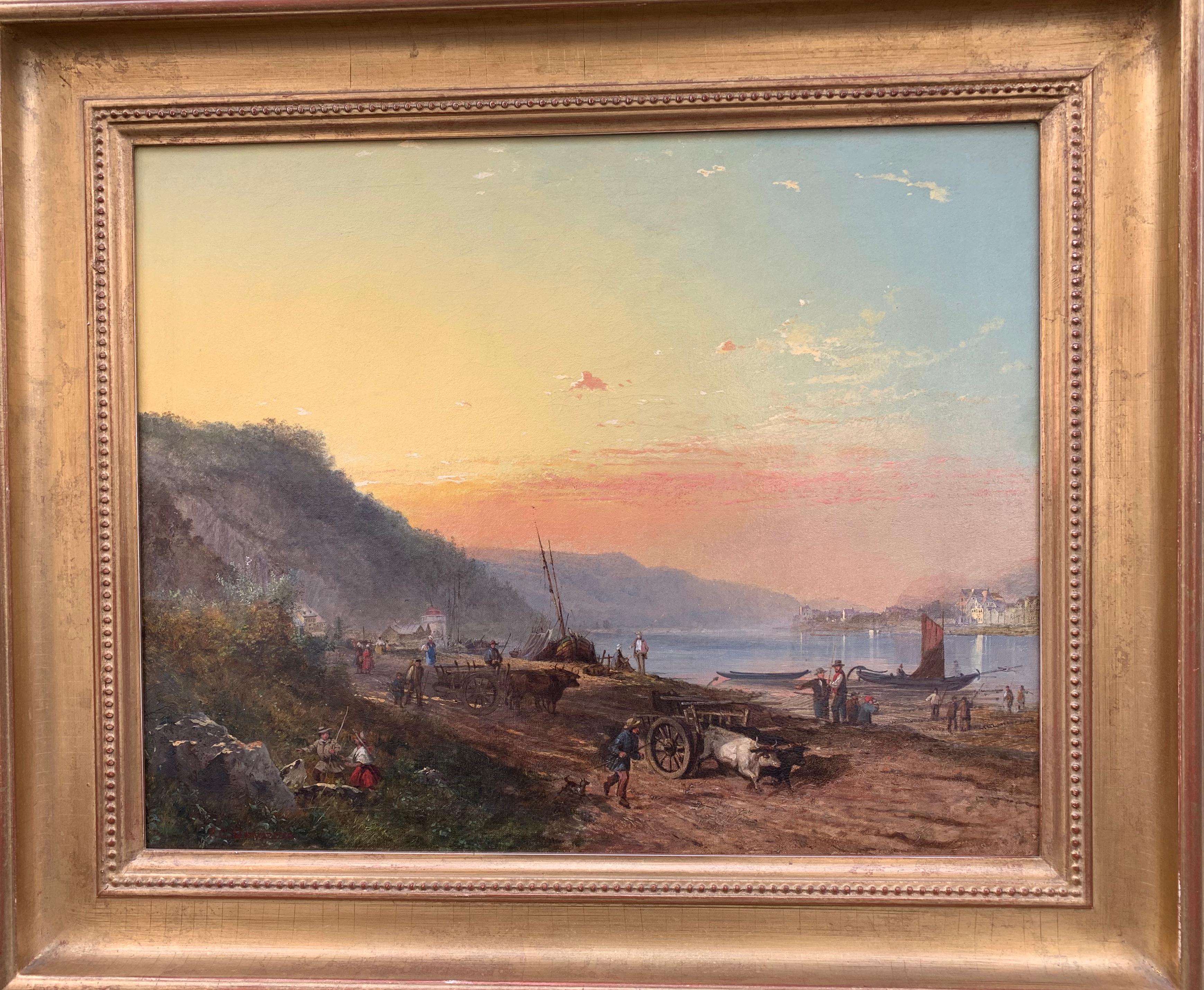 Oil on canvas depicting a scene of Fishermen by a lake, Dutch landscape.

Signed on the lower left corner of Pieter Cornelis Dommersen.

Painter of Dutch seas and landscapes, in London at the end of the 19th century.

He exhibited between 1865 and