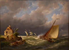 Oil Painting by Pieter Cornelis Dommersen "On the Isle of Ameland, Holland" 1834
