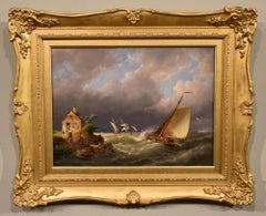 Peinture à l'huile de Pieter Cornelis Dommersen « On the Isle of Ameland, Hollande » 1834