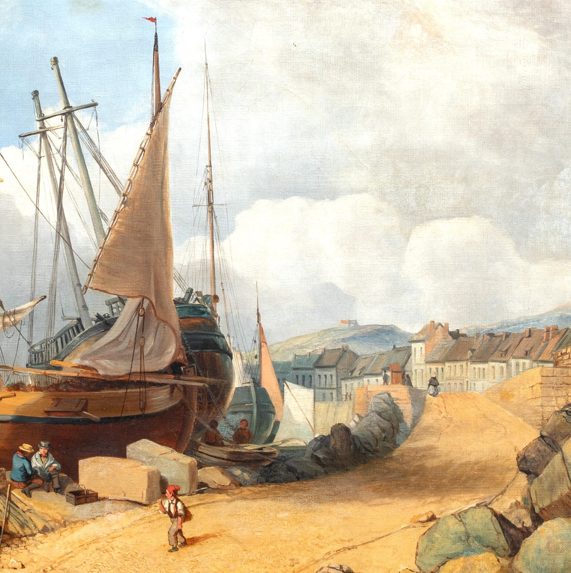 Ships & Fisherfolk, Normandy. 19th Century 1