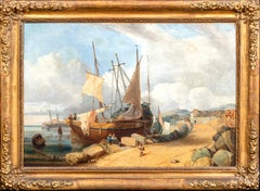 Ships & Fisherfolk, Normandy. 19th Century
