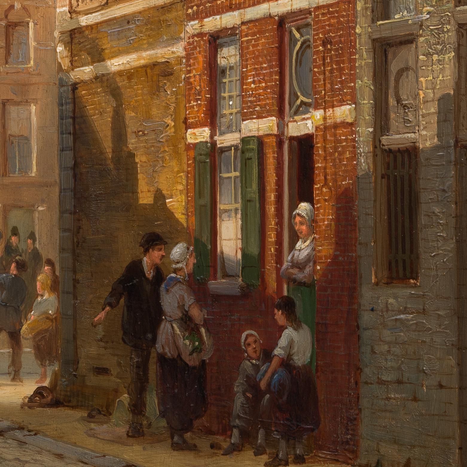 Utrecht, A Day on St. Gertrude's Place (1880) von Pieter Cornelis Dommershuijzen im Angebot 1