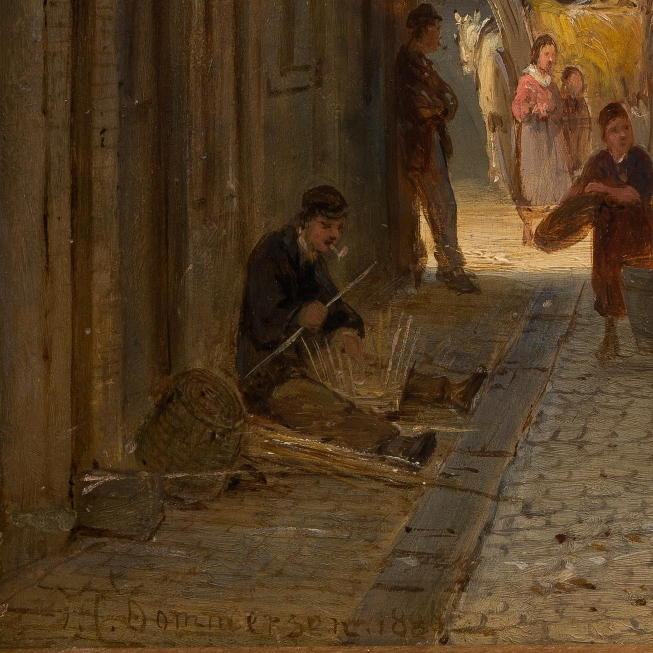 Utrecht, Un giorno sulla piazza di Santa Gertrude (1880) di Pieter Cornelis Dommershuijzen 2