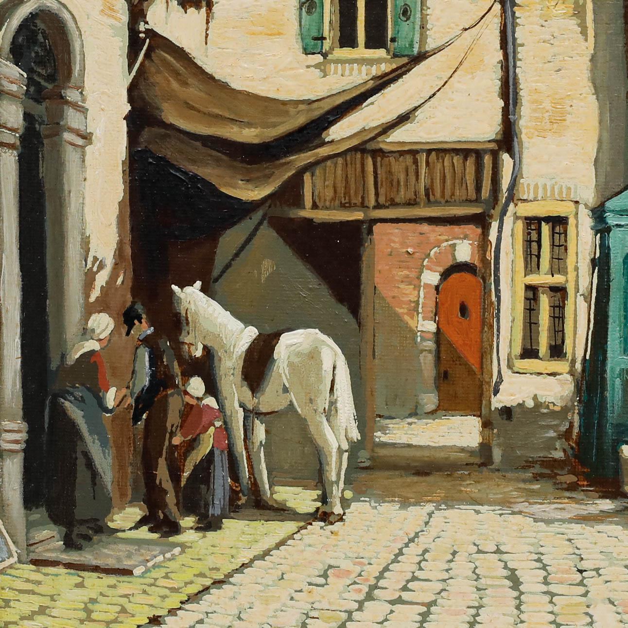 Pieter Cornelis Steenhouwer (1896-1972) - Mitte 20. Jahrhundert Öl, Die Wasserpumpe im Angebot 3