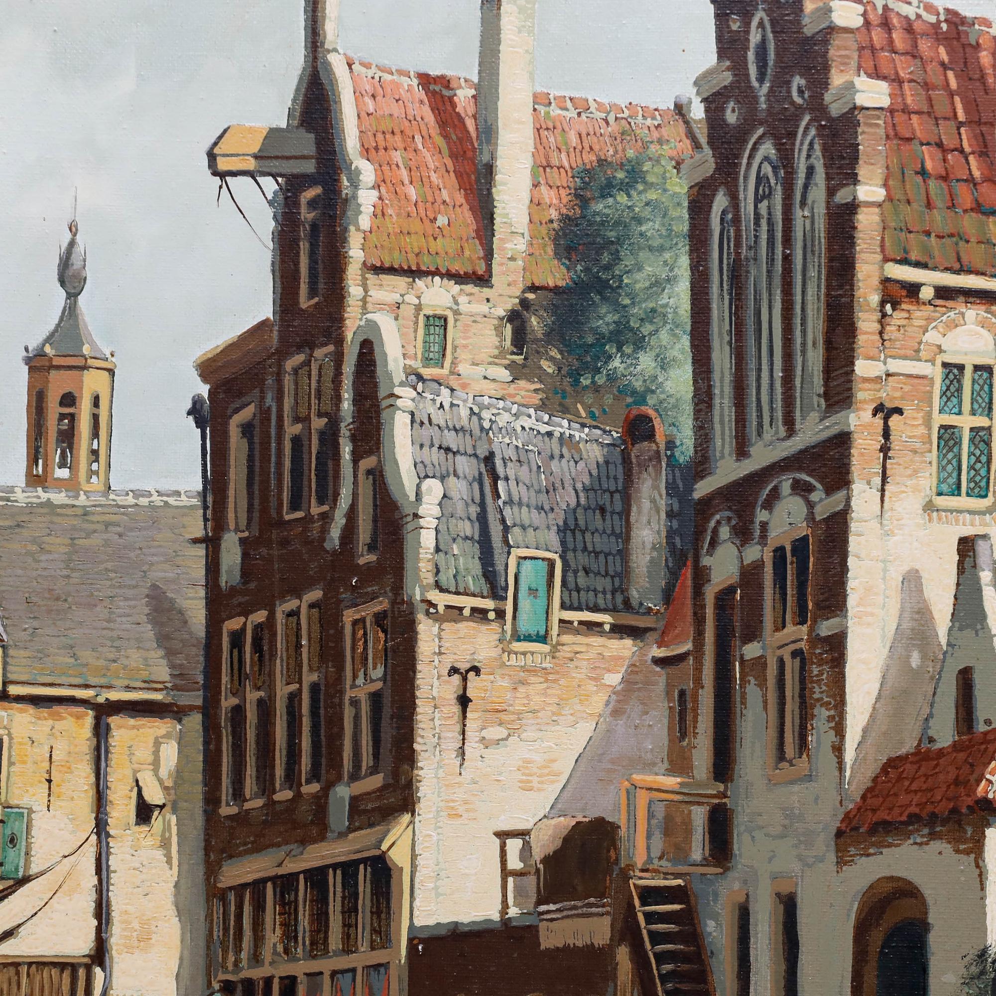Pieter Cornelis Steenhouwer (1896-1972) - Mitte 20. Jahrhundert Öl, Die Wasserpumpe im Angebot 4