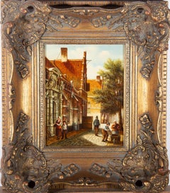 Pieter Cornelis Steenhouwer - Early 20th Century Oil, Dutch Street Scene