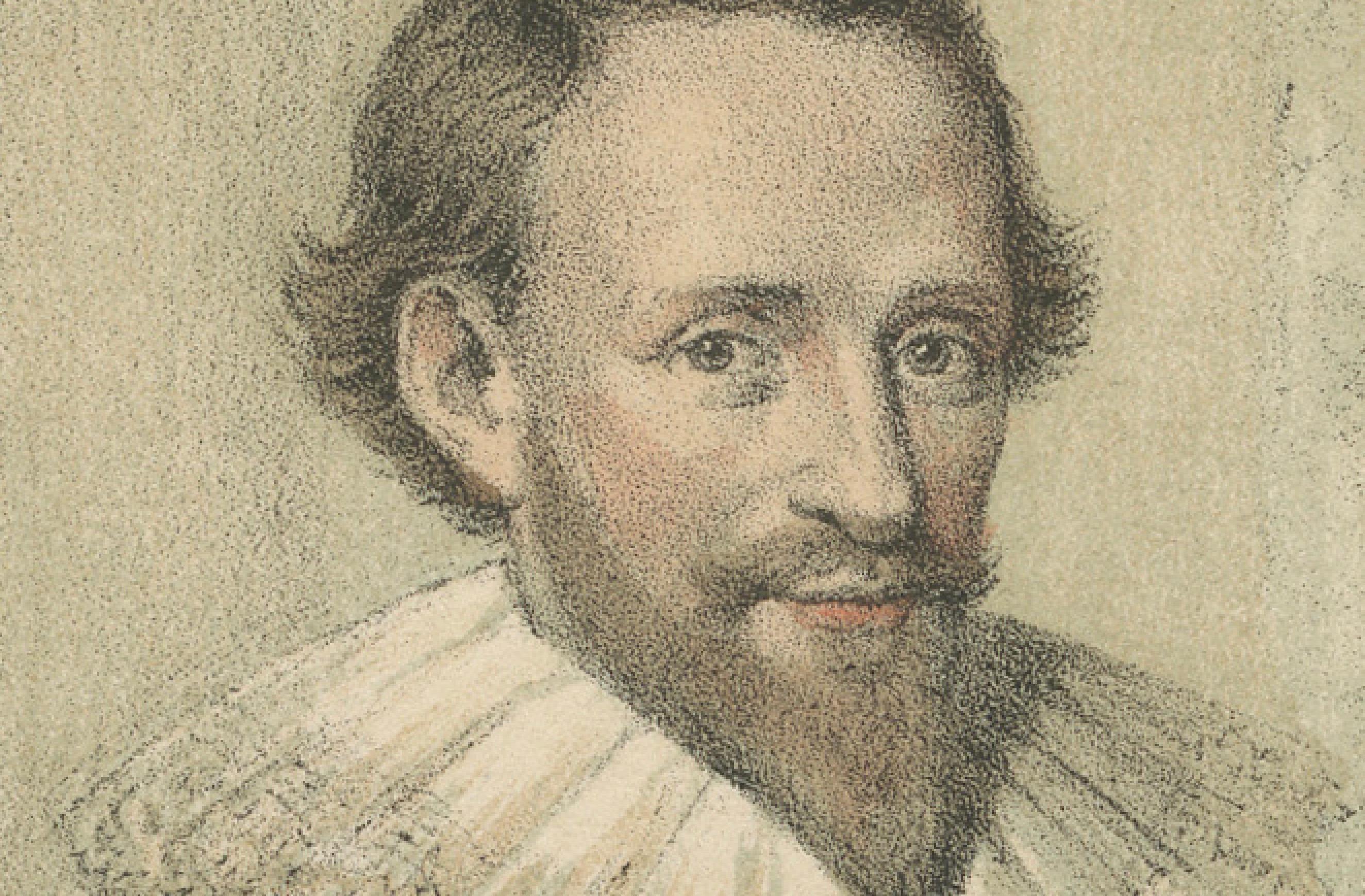 Pieter Corneliszoon Hooft - Niederländischer Dichter des Goldenen Zeitalters, Lithographie aus dem 19.

Diese raffinierte handkolorierte Lithografie aus dem 19. Jahrhundert zeigt Pieter Corneliszoon Hooft, eine der berühmtesten literarischen Figuren