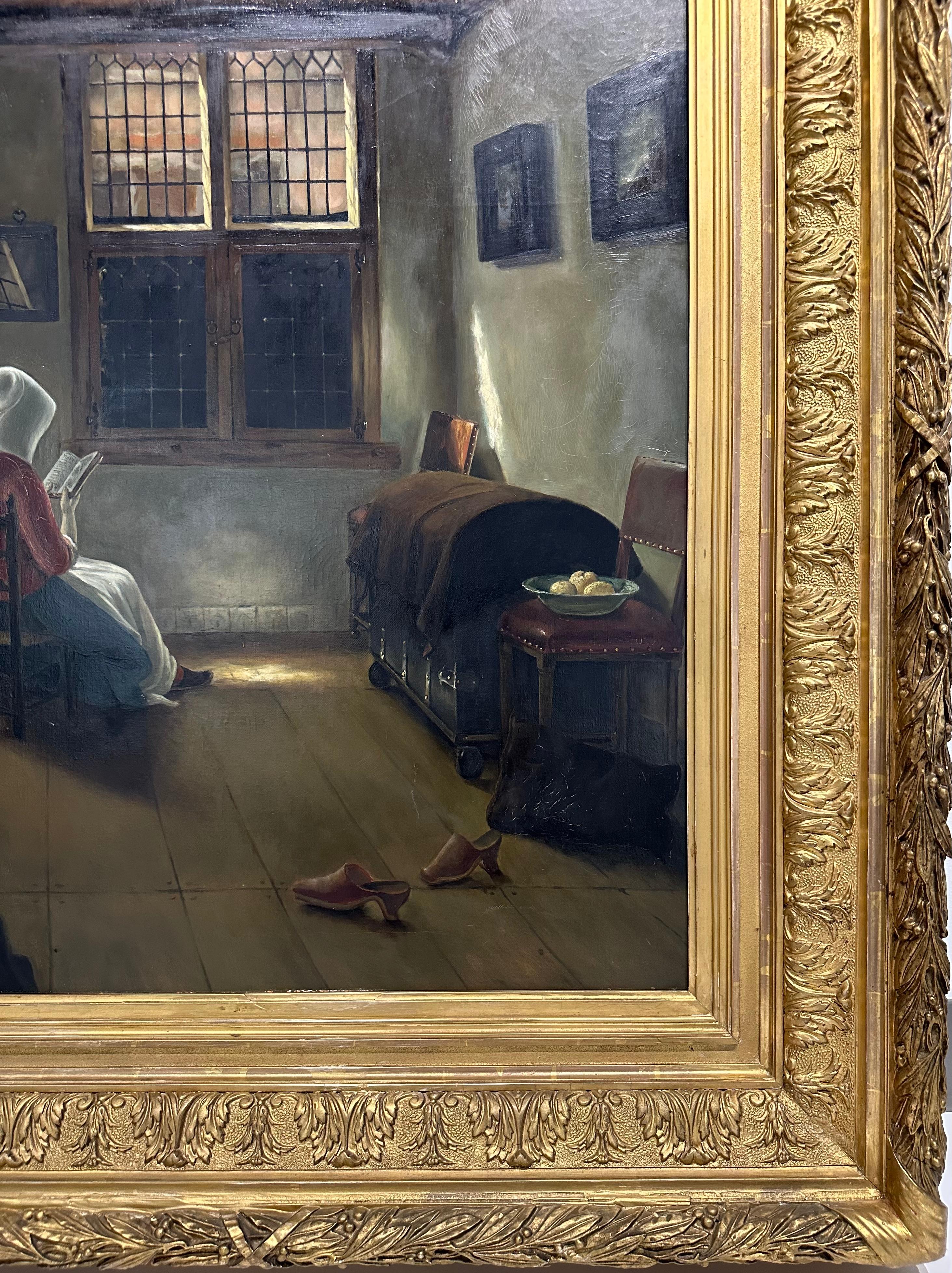 Reading Woman - Painting by Pieter de Hooch