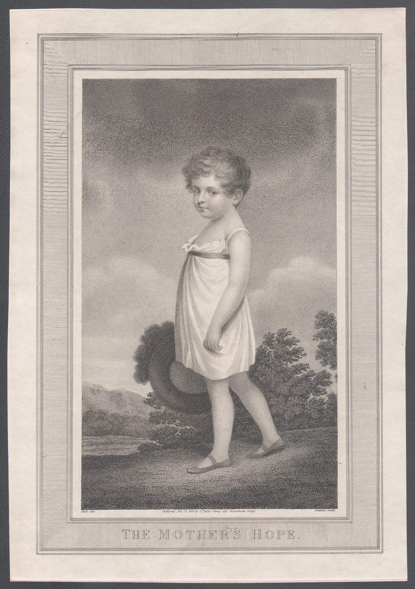 The Mother's Hope, Regency-Stipendium-Porträtstichestiche im Regency-Stil, 1815 – Print von Pieter de Jode II after Anselmus Van Hulle