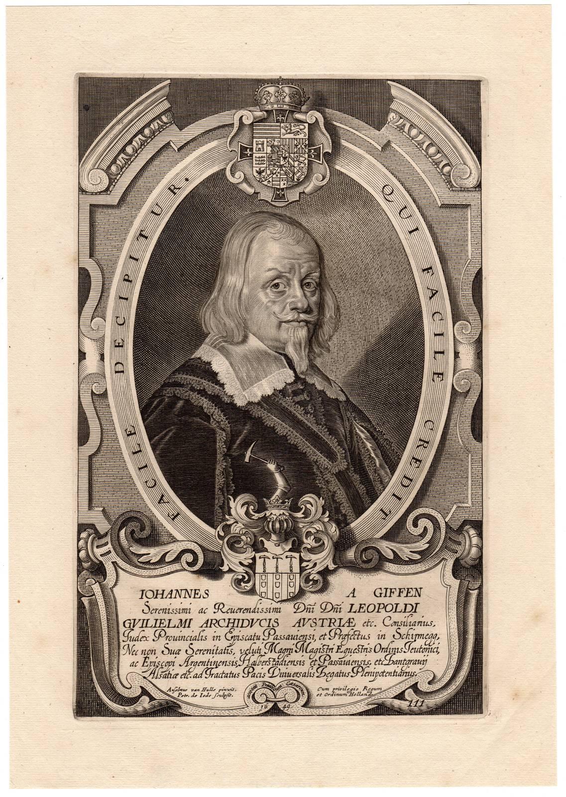 Pieter de Jode II Portrait Print - Johannes a Giffen[..].