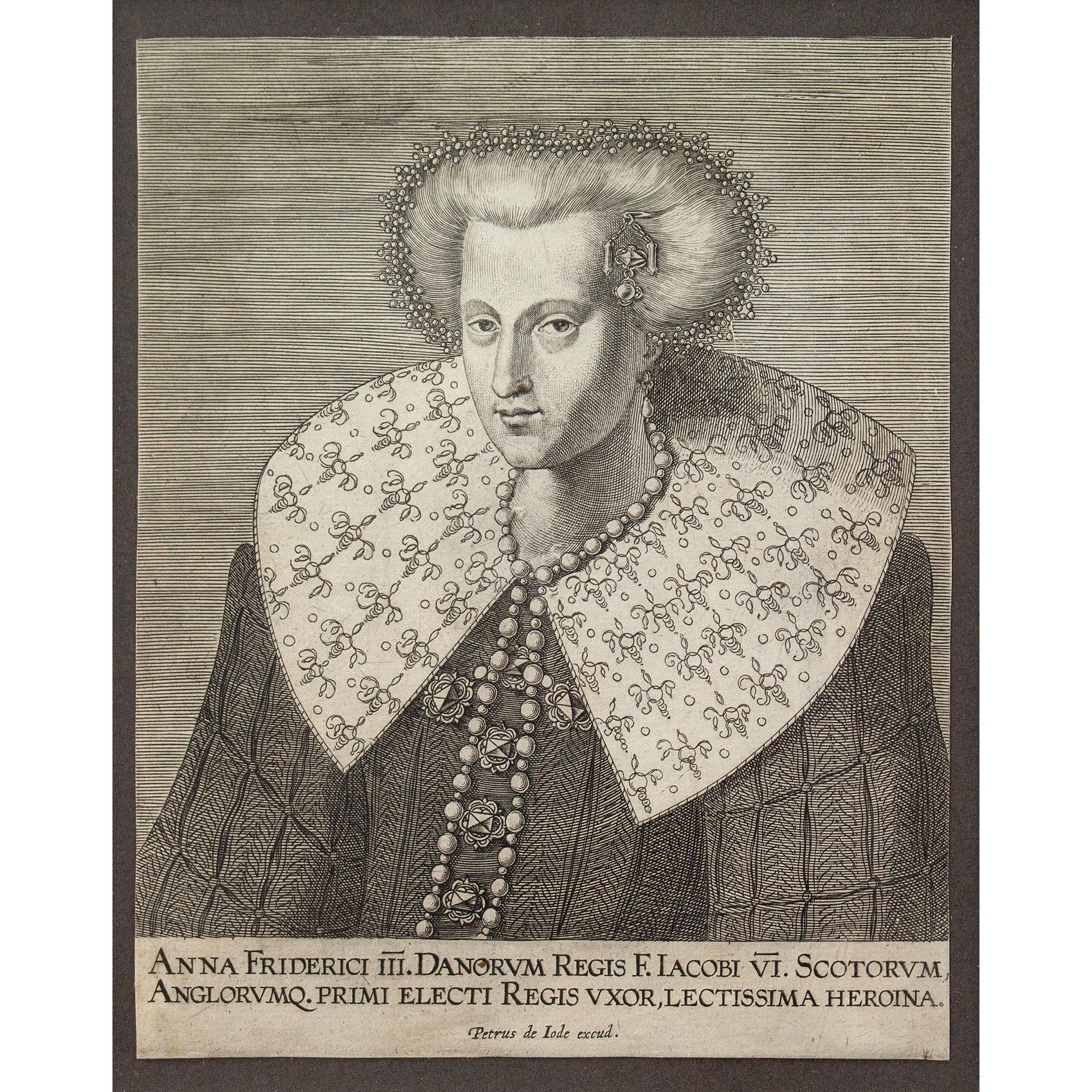 This historic early 17th-century engraving by Flemish printmaker Pieter de Jode the Elder (1570-1634) depicts Anne of Denmark, Queen Consort of Great Britain. It’s around 400 years old and a remarkable survivor.

Pieter de Jode the Elder produced