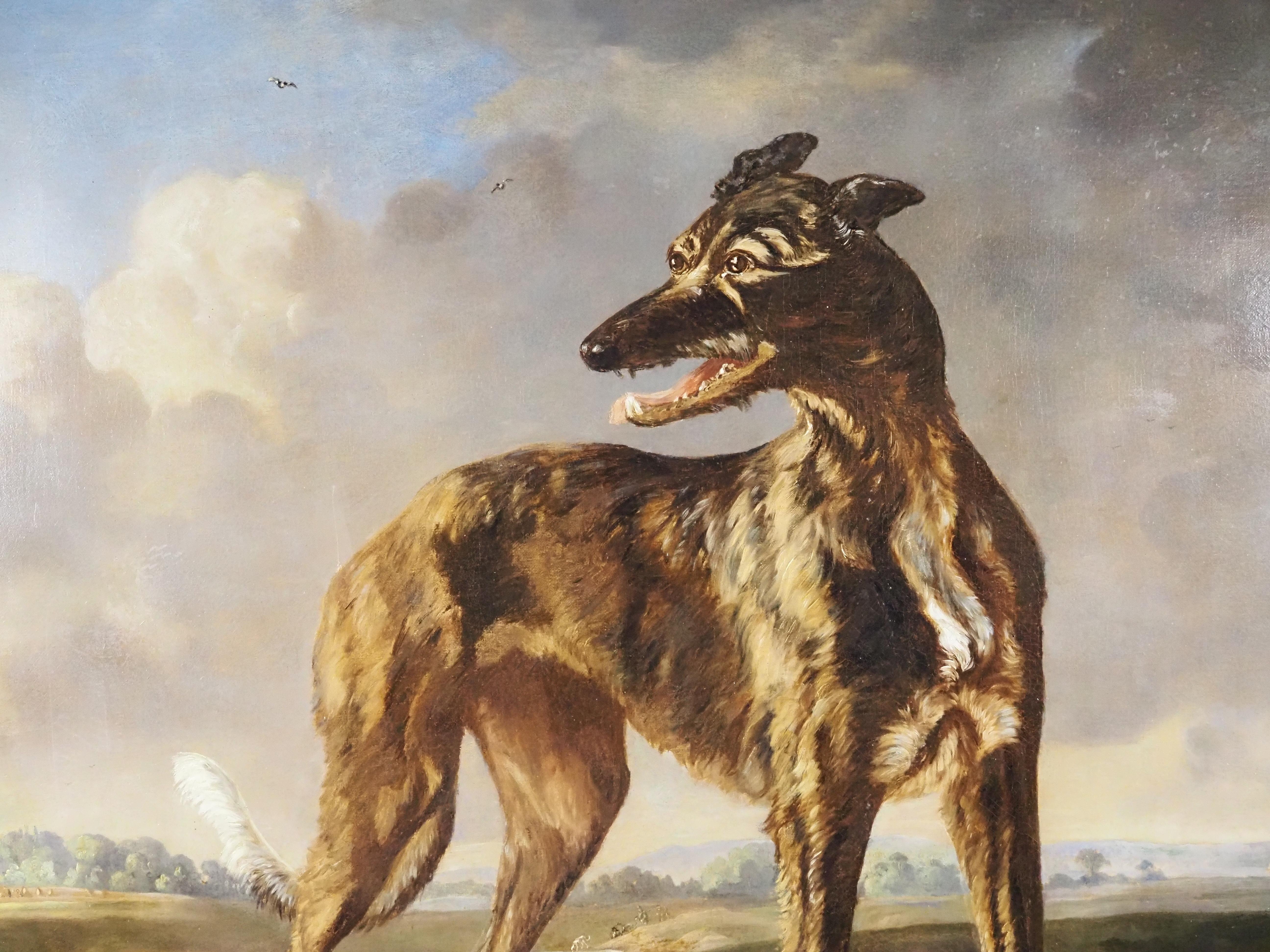 Pieter Frederick Van Os (1808-1892)
A greyhound in a landscape
Signed 'P. F: Van Os. f 1825' lower left
Oil on canvas
Canvas Size - 46 x 39 in
Framed Size - 51 x 44 in

Provenance: Christie's Amsterdam, Pictures & Drawings, 26th February 1987, Lot