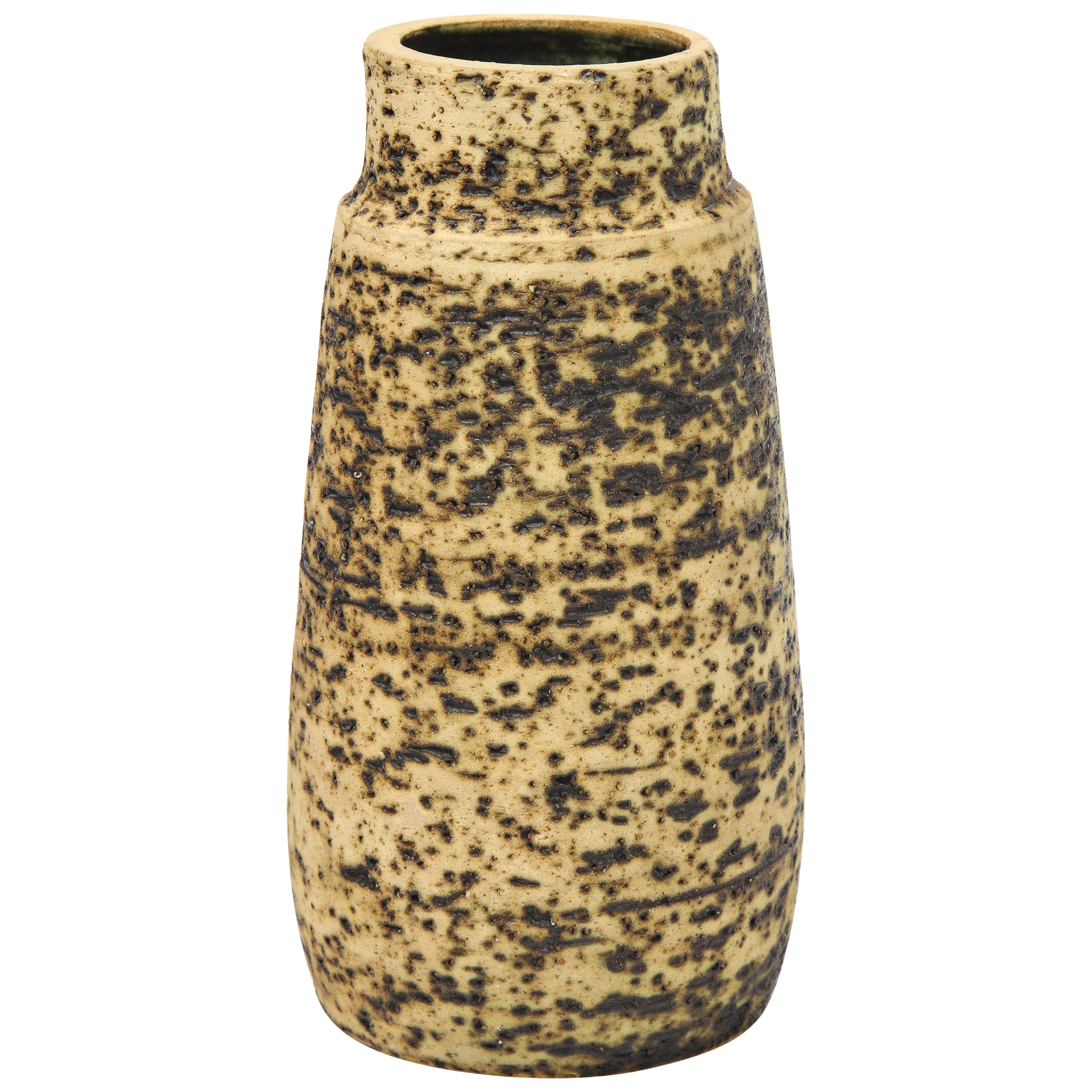 Pieter Groeneveld Speckled Ceramic Vase, Holland, circa 1960s