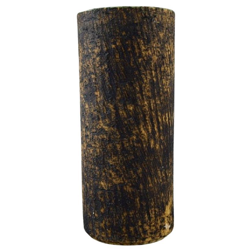 Pieter Groeneveldt, Dutch Ceramicist, Cylindrical Unique Vase For Sale