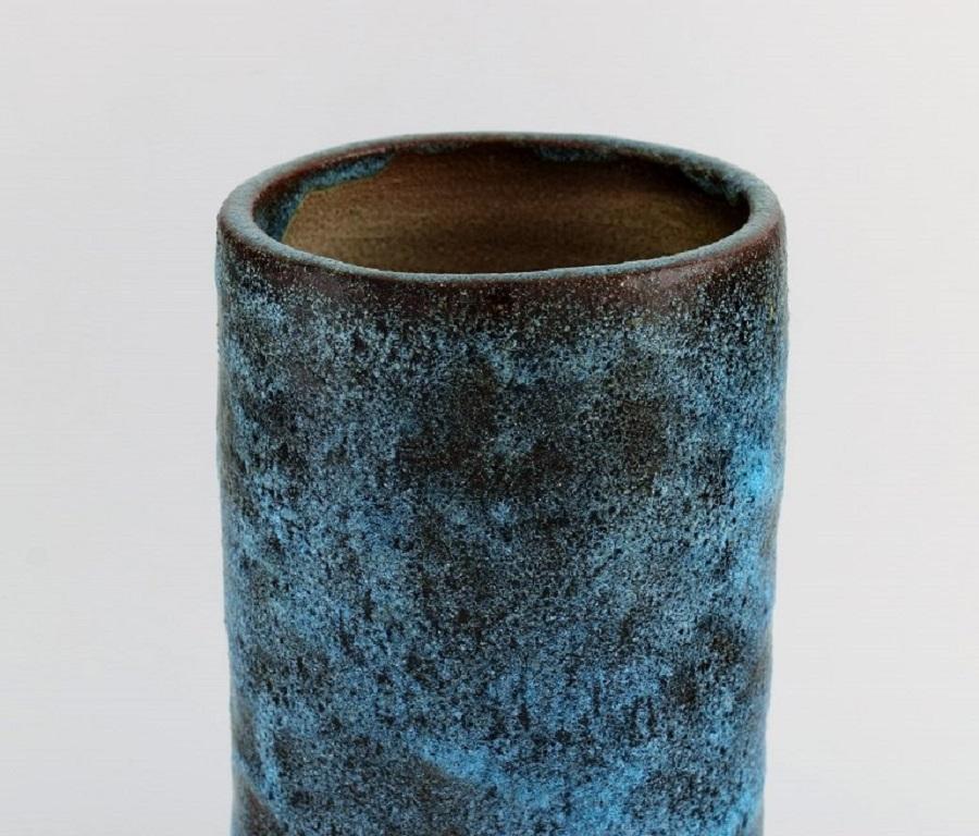 Glazed Pieter Groeneveldt '1889-1982', Dutch Ceramist, Cylindrical Unique Vase For Sale