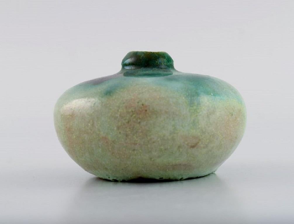 Mid-Century Modern Pieter Groeneveldt, Dutch Ceramicist, Vase in Glazed Ceramics, Mid-20th C.