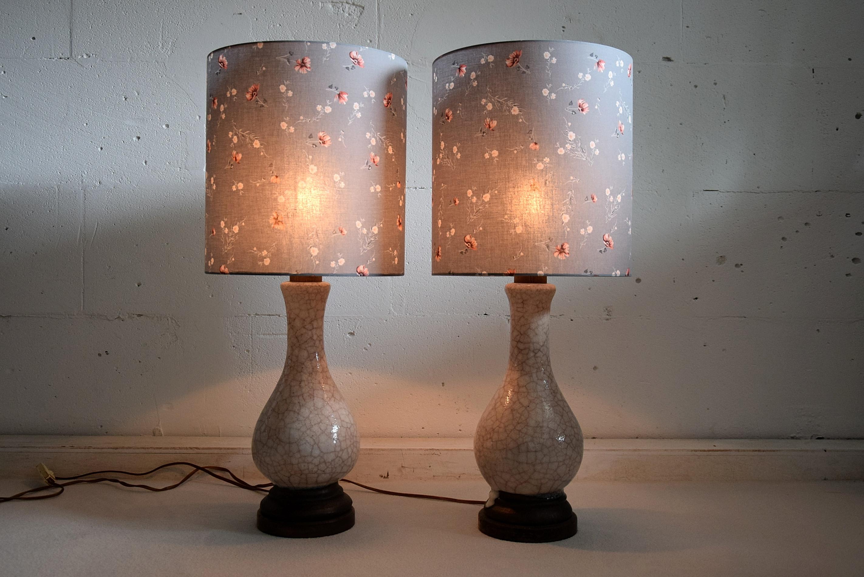 Pieter Groeneveldt Rare Craquelé Ceramic Pair of Mid-Century Modern Table Lamps  For Sale 6