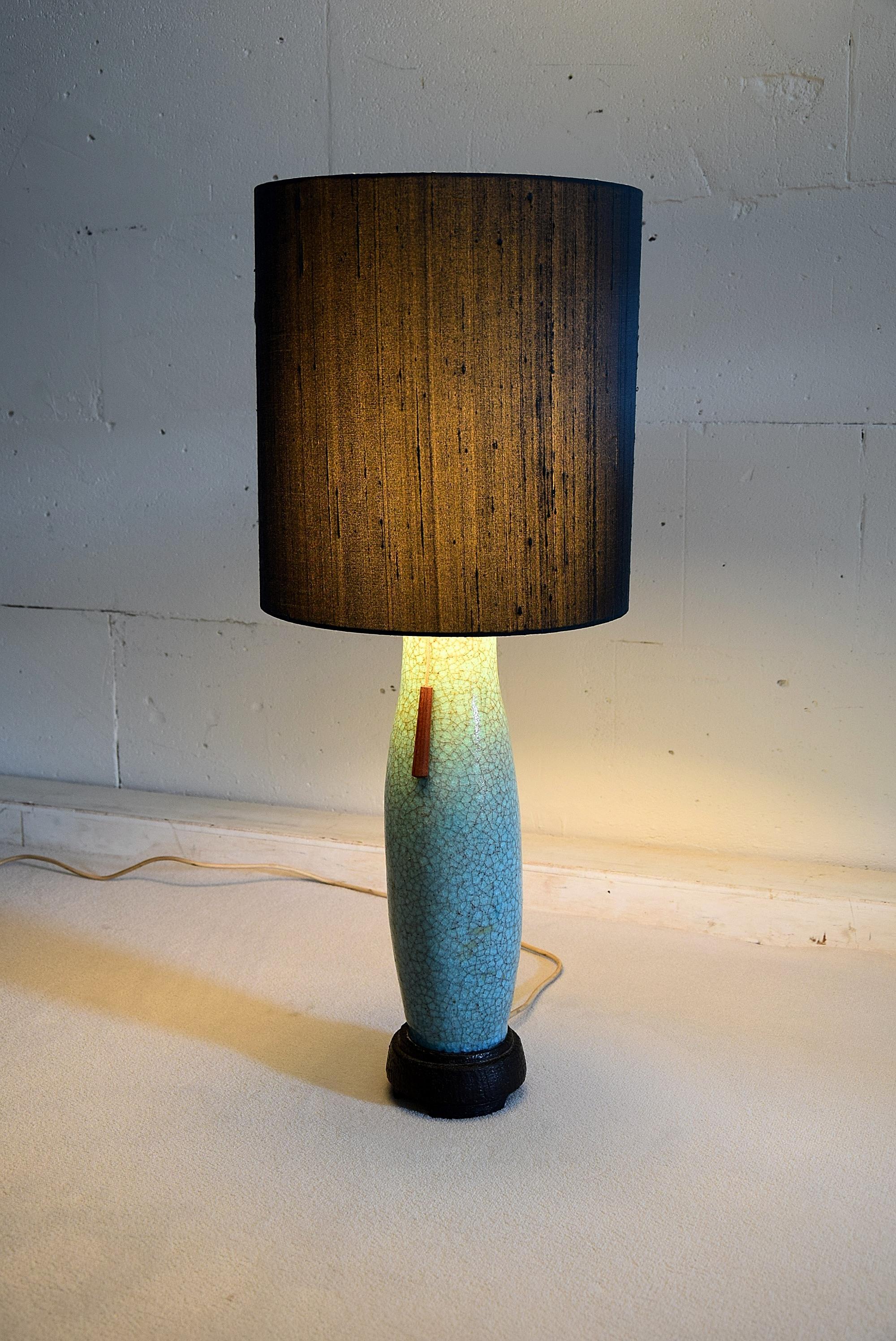 Pieter Groeneveldt Rare Craquelé Ceramic Table Lamp Midcentury For Sale 4