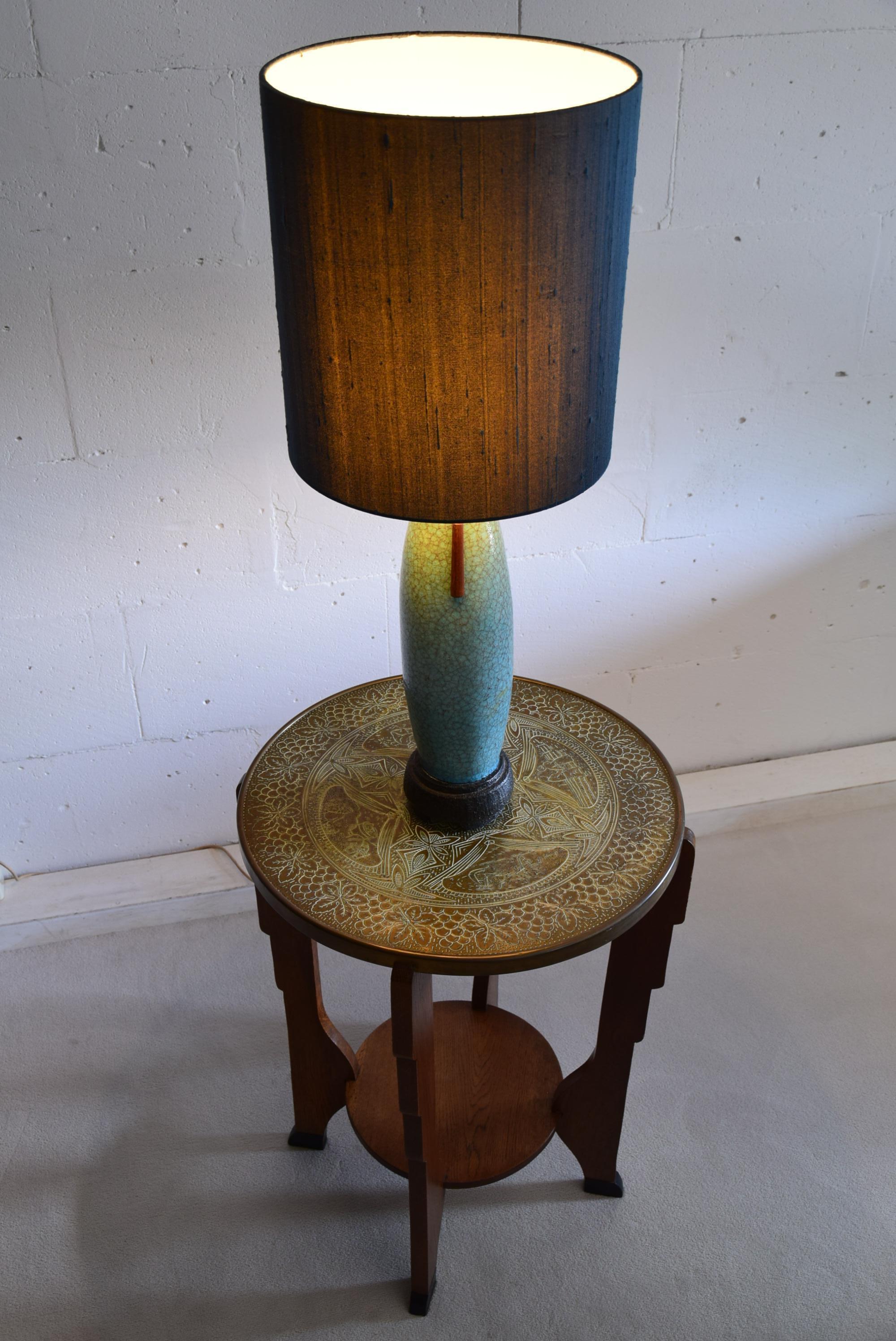 Pieter Groeneveldt Rare Craquelé Ceramic Table Lamp Midcentury en vente 4