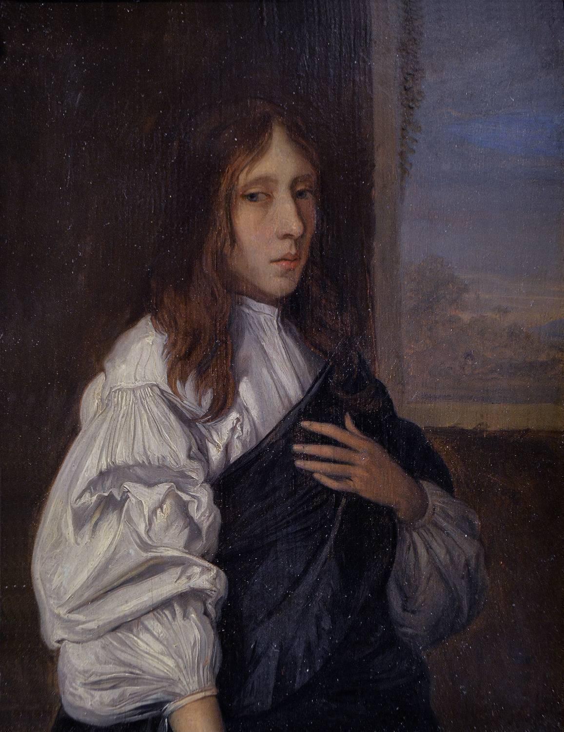 Ritratto di un giovane uomo  - Ritratto a olio del XVII secolo - Painting di Pieter Harmensz Verelst
