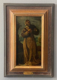 Portrait of a monk att. to Pieter Leermans - Oil on canvas 21x40 cm