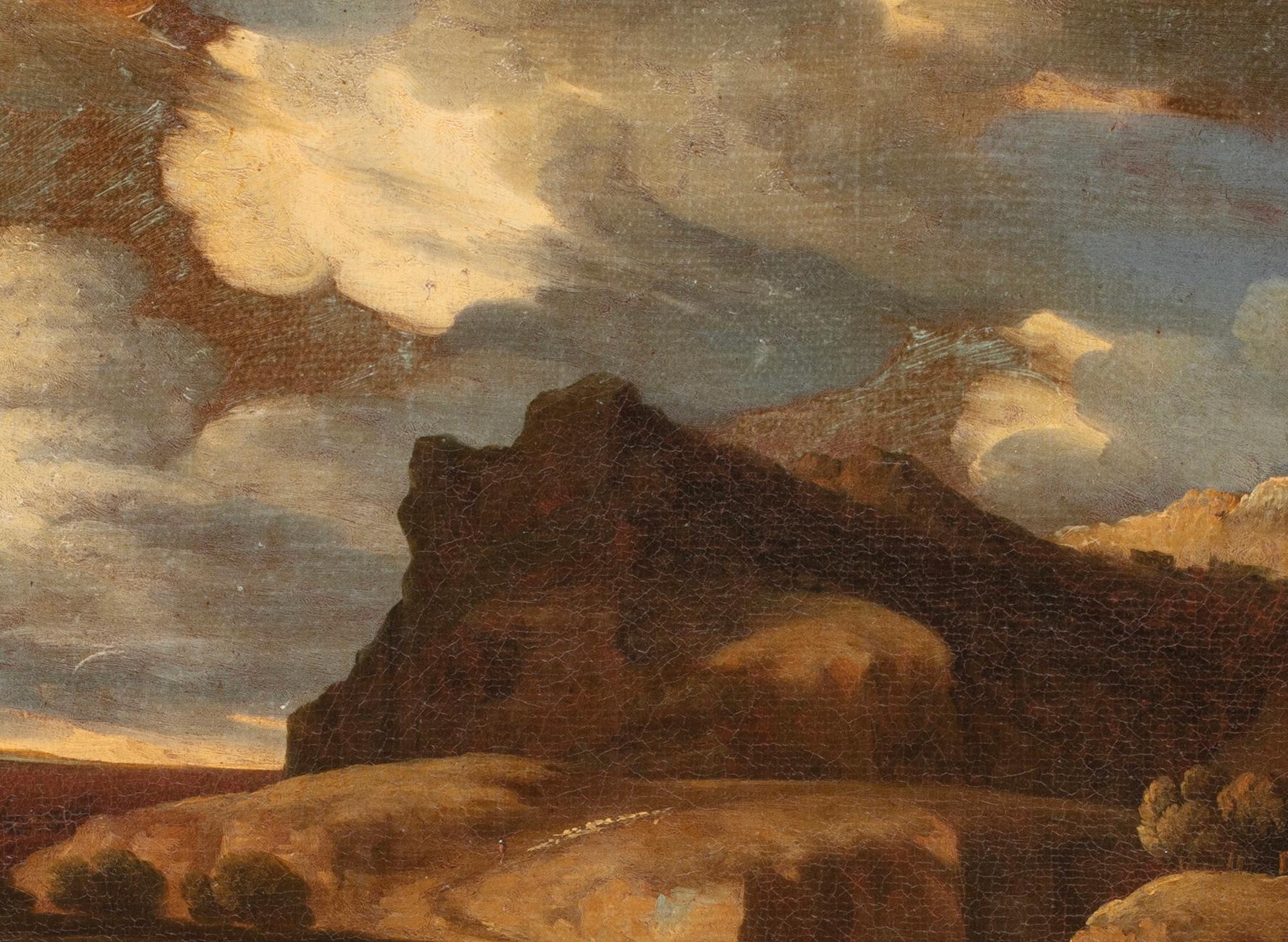 Landschaft aus dem 17. Jahrhundert von Pieter Mulier, Öl auf Leinwand (Alte Meister), Painting, von Pieter Mulier known as the Cavalier Tempesta (Haarlem 1637 - Milan 1701)