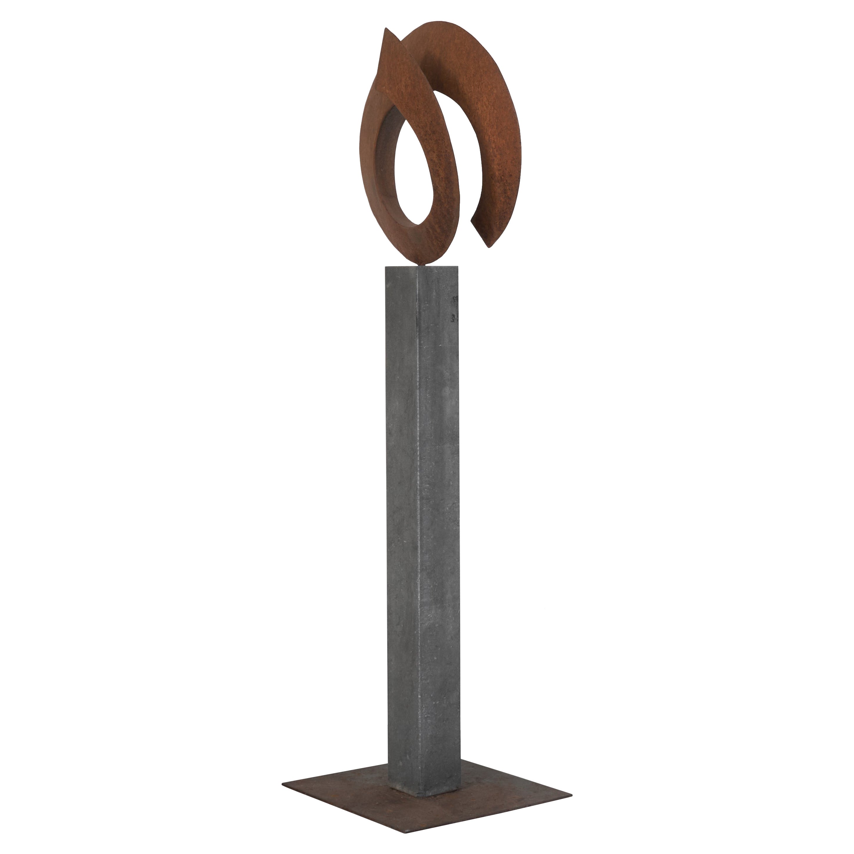 Grande sculpture de Pieter Obels en acier Corten rouillé