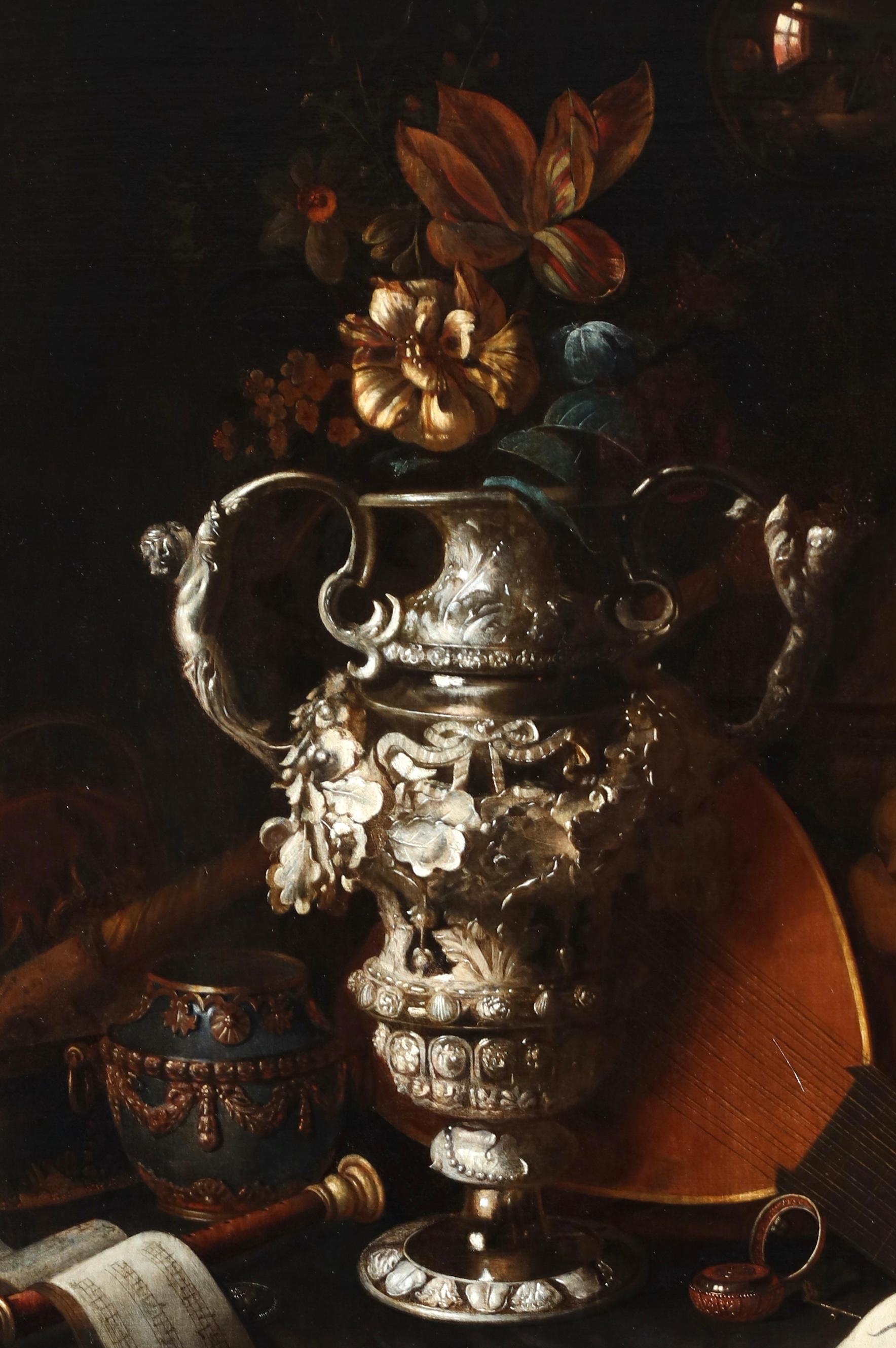 A vanitas still life with an elaborate silver vase - Pieter Roestraeten  4