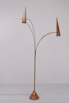 Pieter Spruyt   Handmade Copper Art floor lamp  1980s