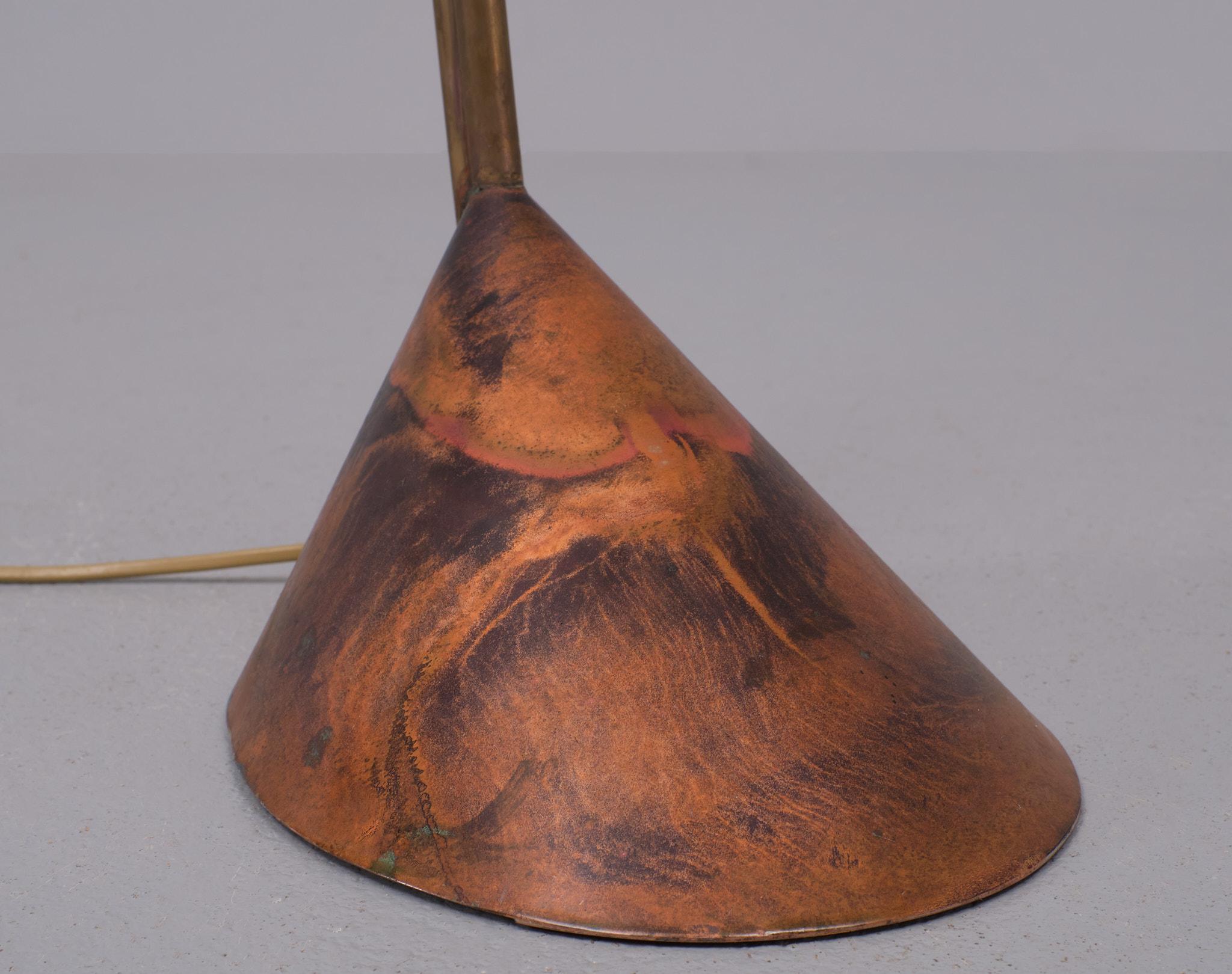 Dutch Pieter Spruyt   Handmade Copper Art floor lamp  1980s 