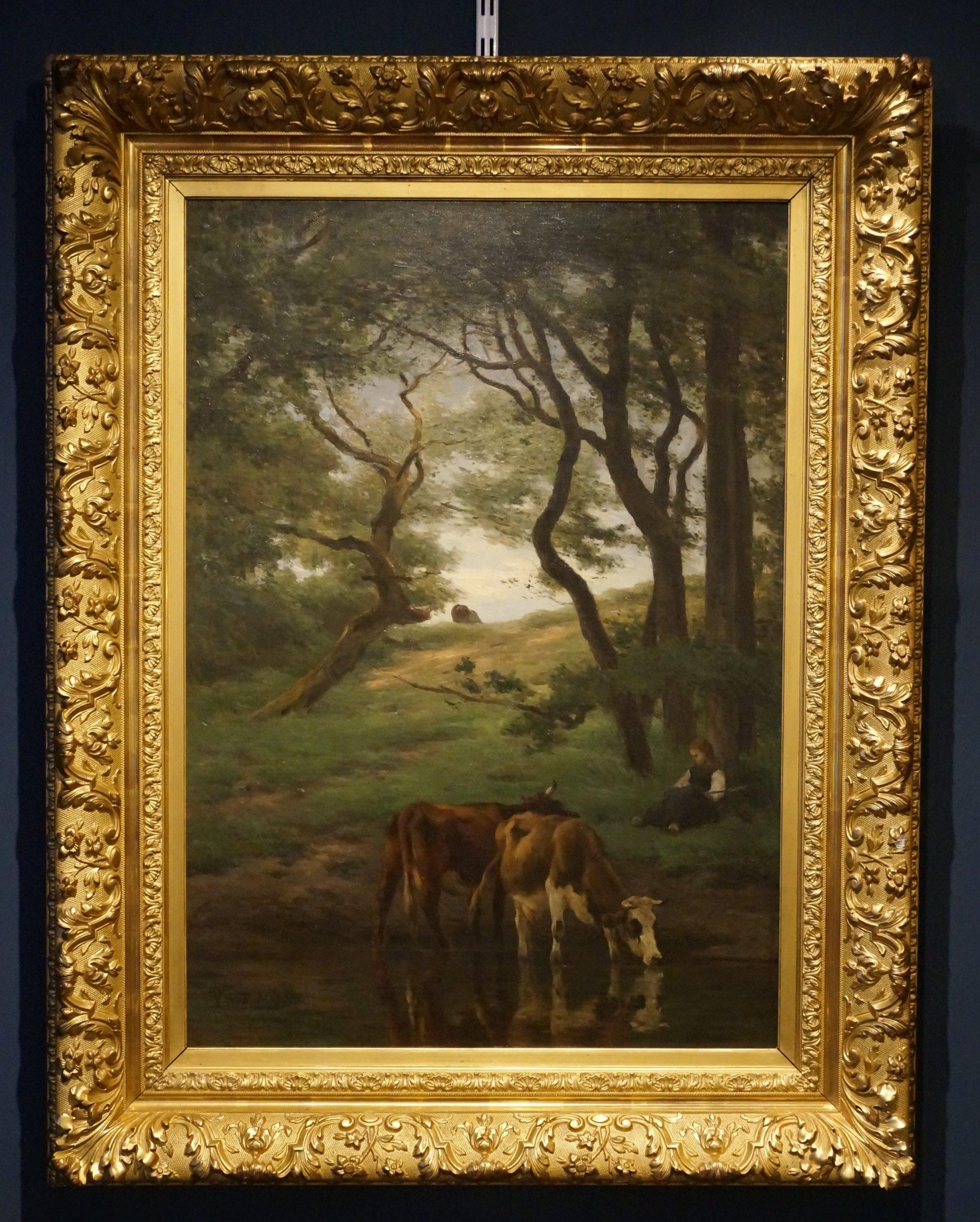 Cows in landscape - Painting by Pieter Stortenbeker
