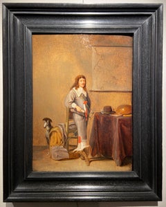 Soldier in an Interior, Early 17th Century Dutch Oil
