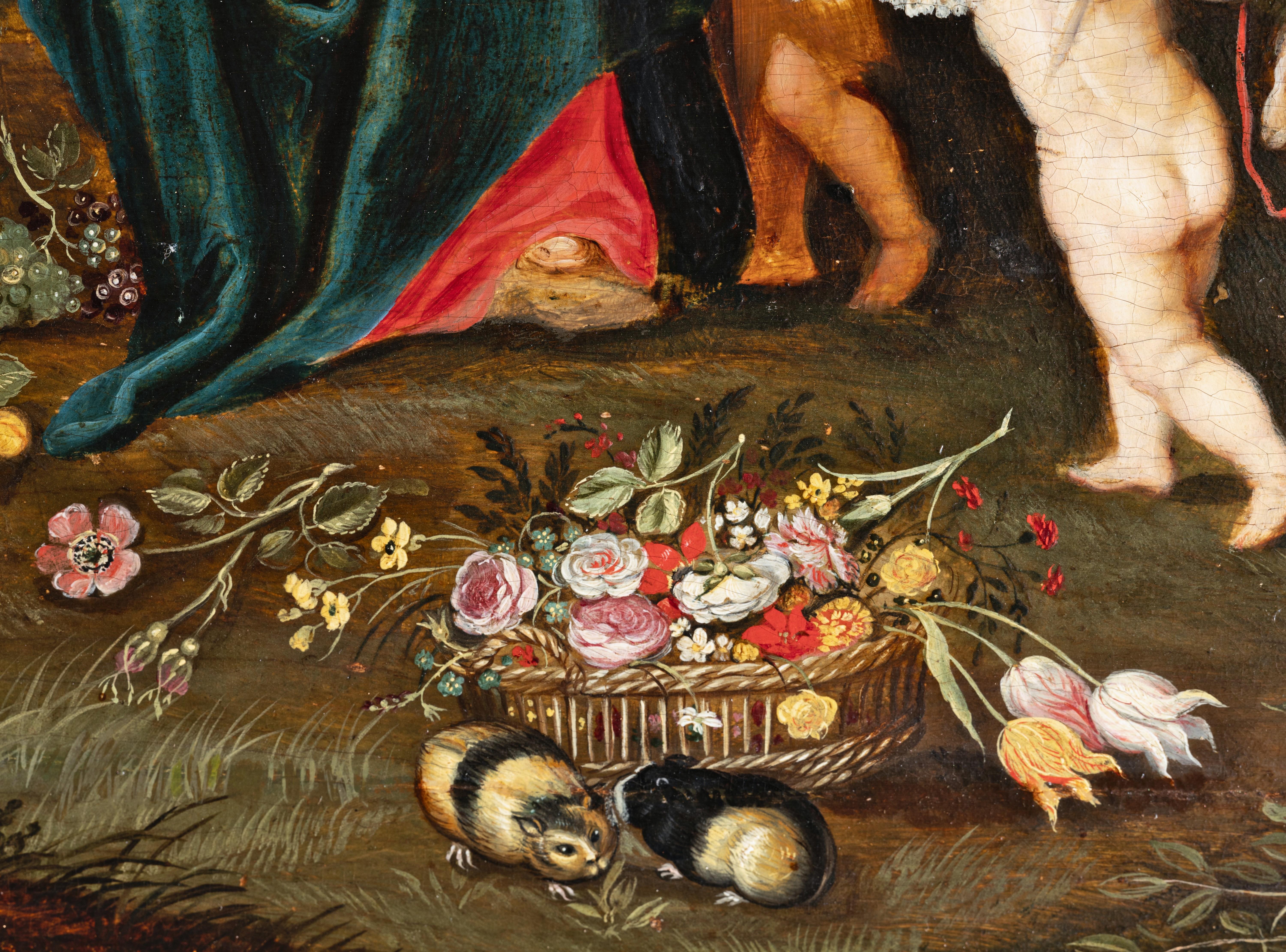 Riposo durante la fuga in Egitto - Attribuito a Pieter Van Avont - XVII secolo. Fiammingo - Painting Antichi maestri di Pieter van Avont