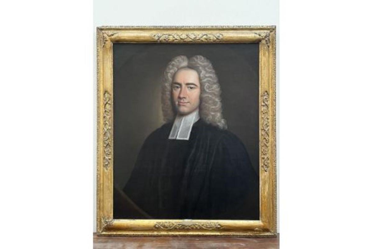 18th century portrait painting of a clergyman Pieter Van Bleeck (follower)  For Sale 2