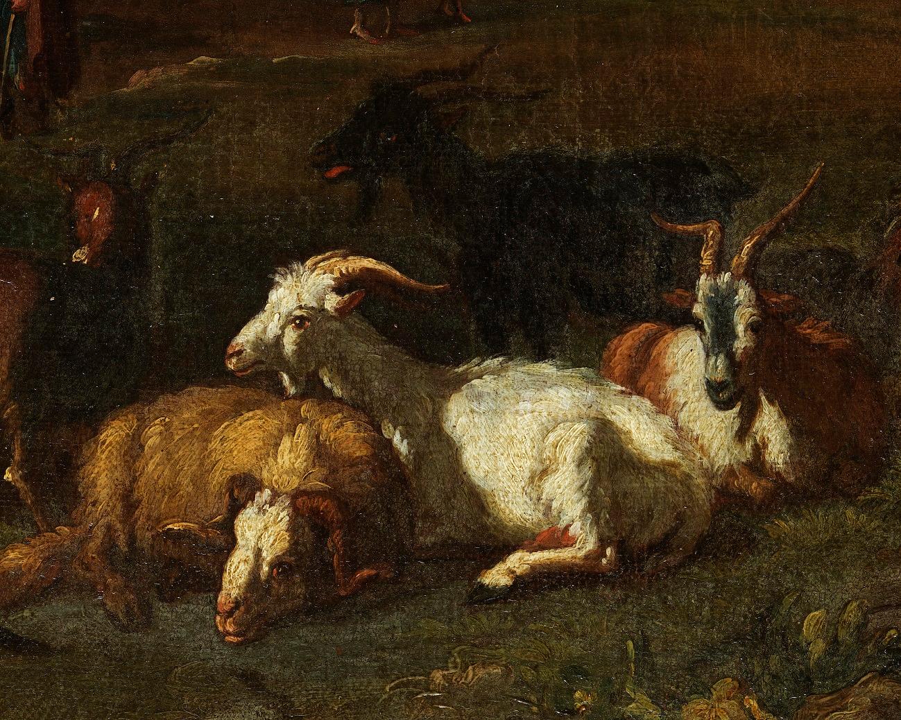 Peinture à l'huile sur toile - Paysage de Rome de Van Bloemen - 17/18e siècle - Grand maître italien en vente 5