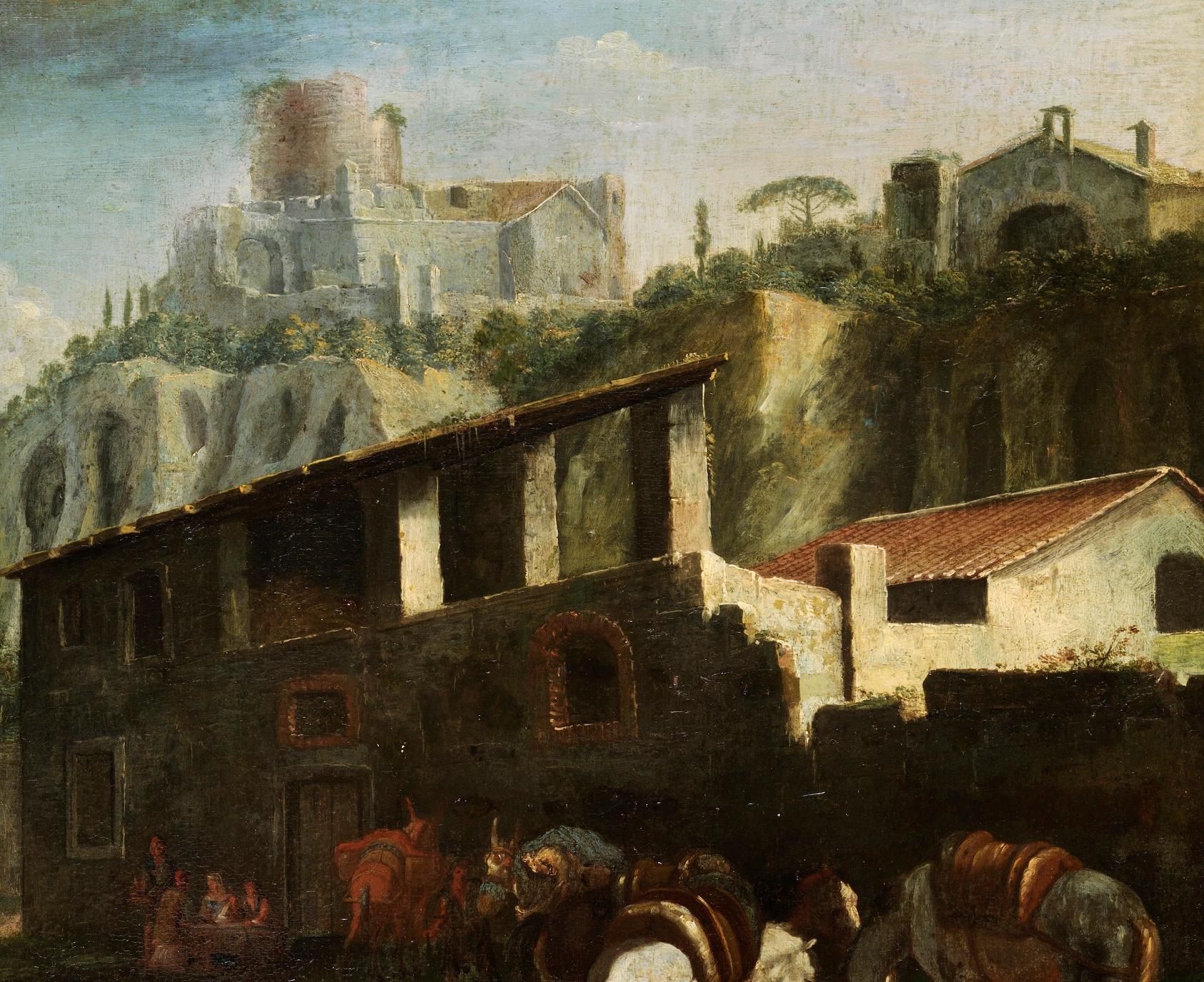 Van Bloemen Landscape Rome Paint 17/18th Century Oil on canvas Old master Italy For Sale 2
