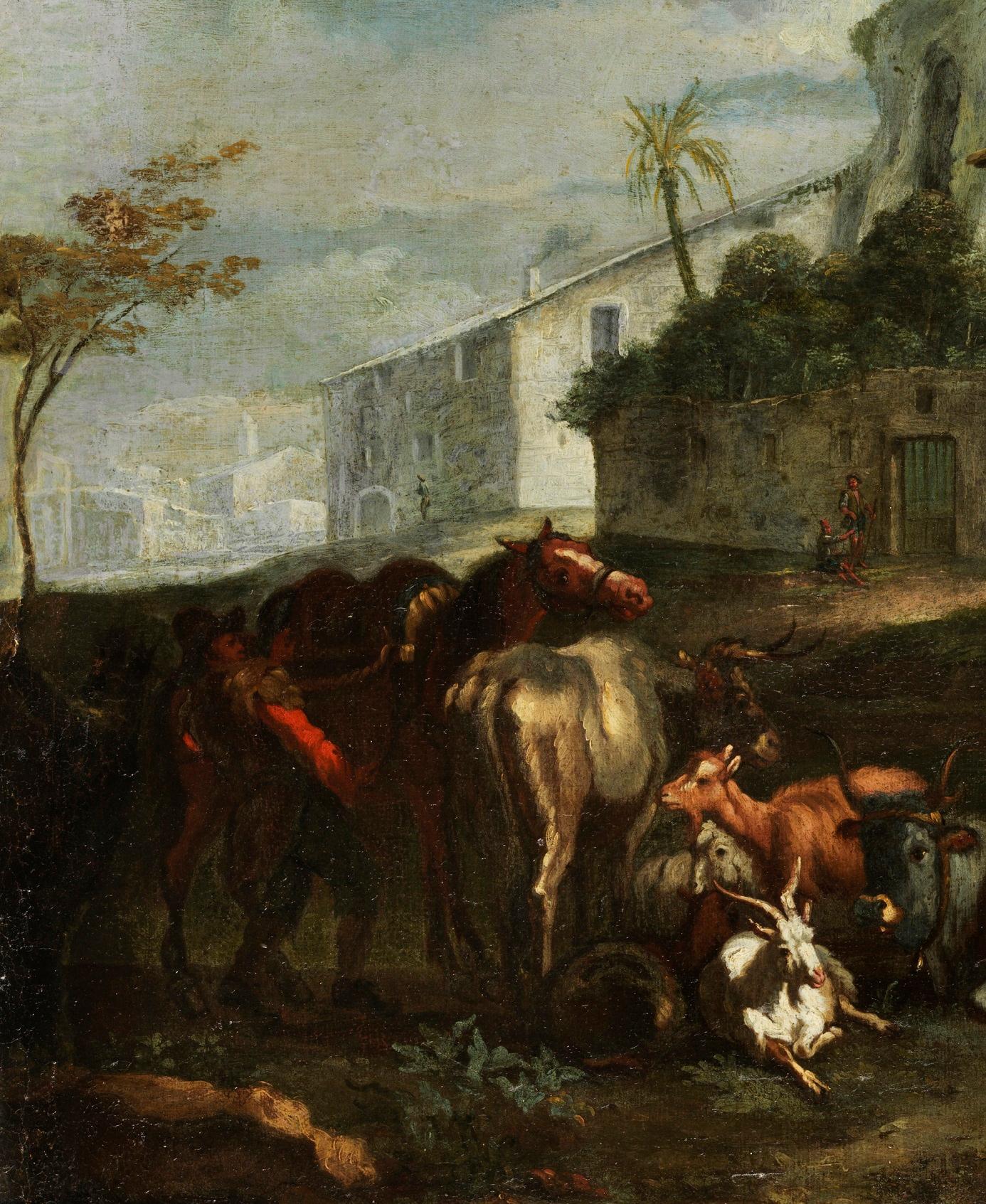 Van Bloemen Landscape Rome Paint 17/18th Century Oil on canvas Old master Italy For Sale 4