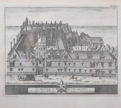 Antique All Souls College, University of Oxford by Pieter van der Aa after David Loggan