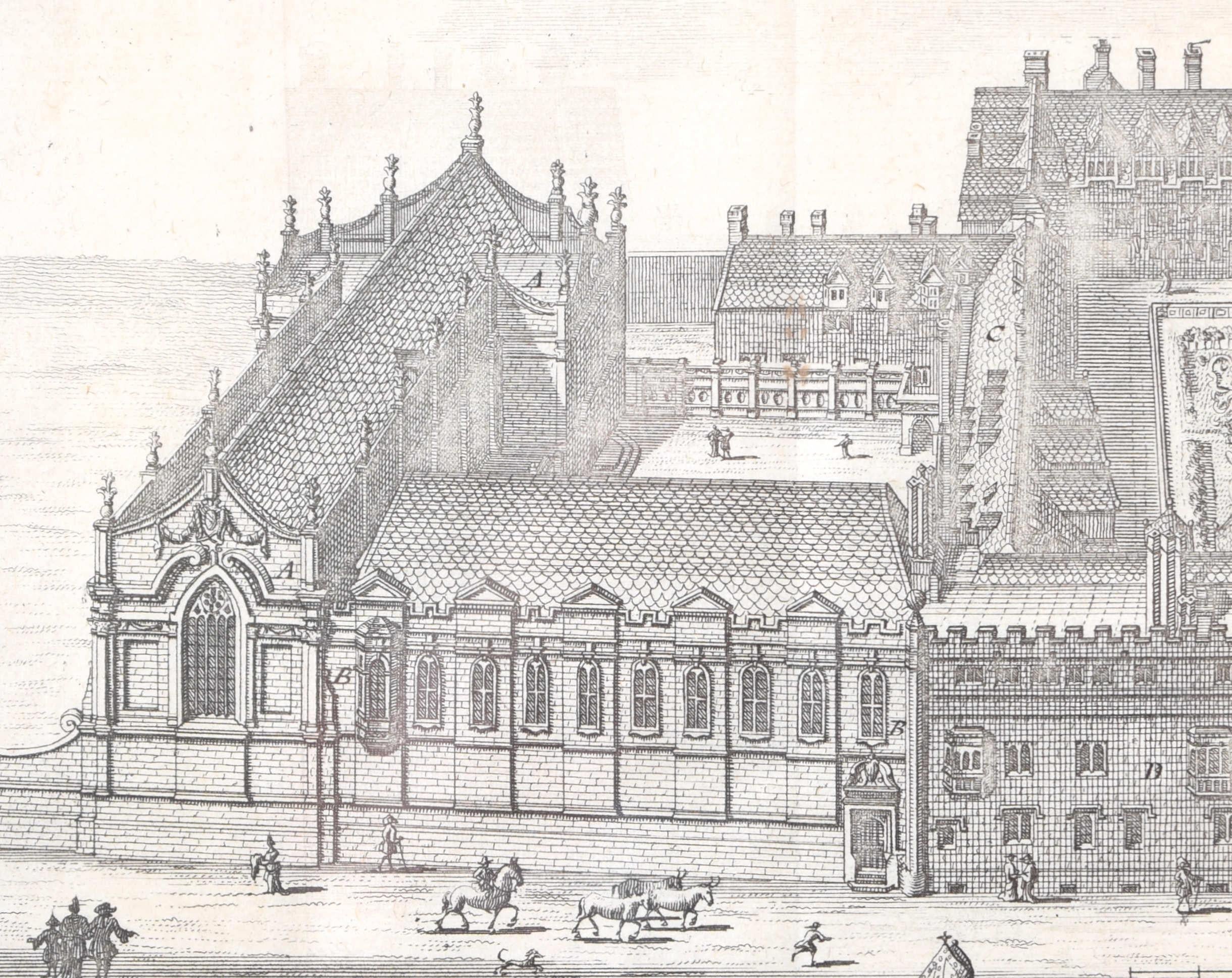 Gravure du Brasenose College, Oxford par Pieter van der Aa d'après David Loggan en vente 1