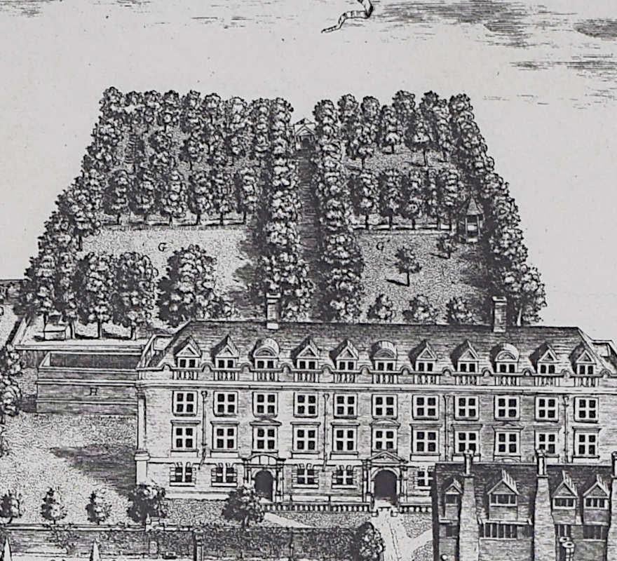 Gravure du Christ's College de Cambridge d'après David Loggan en vente 1