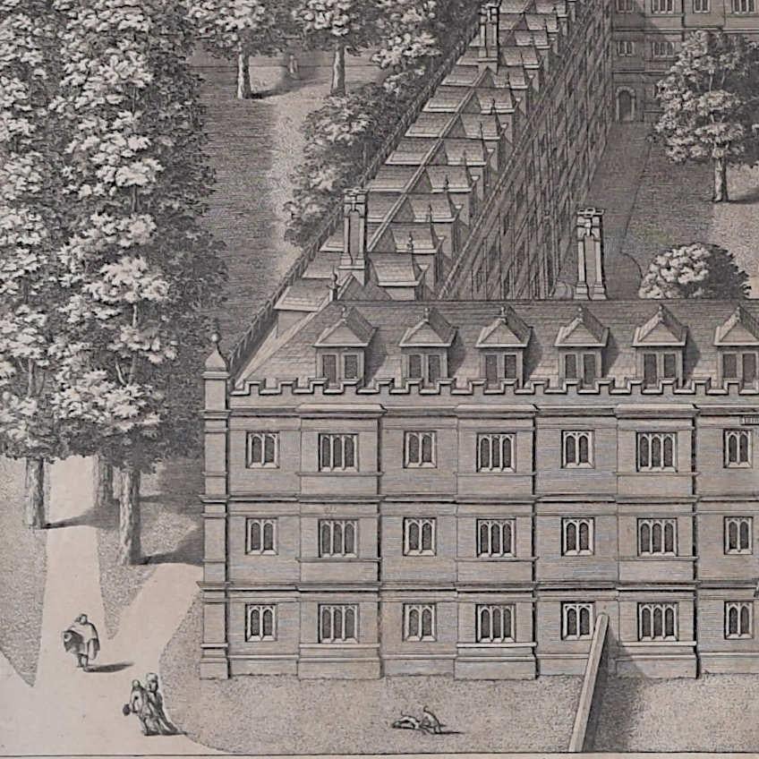 Clare College, Cambridge (aerial view) by David Loggan For Sale 2