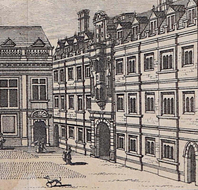 Pieter van der Aa (1659 - 1733), after David Loggan (1634 - 1692)
Clare College, Cambridge
Engraving
12 x 16 cm

An eighteenth-century view of Clare College, Cambridge, engraved by Pieter van der Aa after David Loggan, the noted engraver,