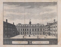 Clare College, Cambridge incisione Pieter Van der Aa dopo David Loggan