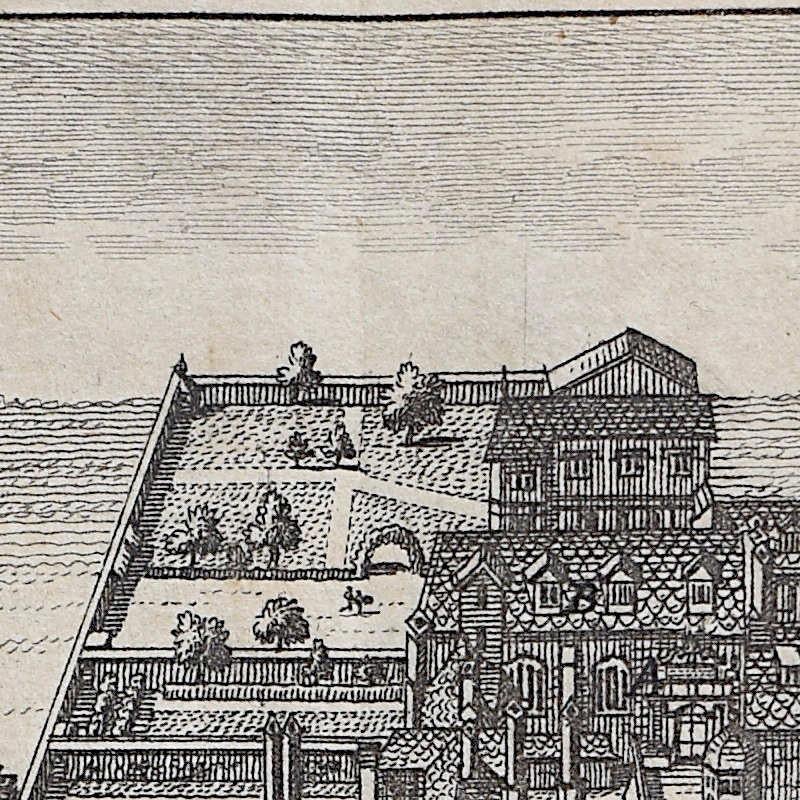 Pieter van der Aa (1659 - 1733), after David Loggan (1634 - 1692)
Corpus Christi College, Cambridge
Engraving
12 x 16 cm

An eighteenth-century view of Corpus Christi, Cambridge, engraved by Pieter van der Aa after David Loggan, the noted engraver,