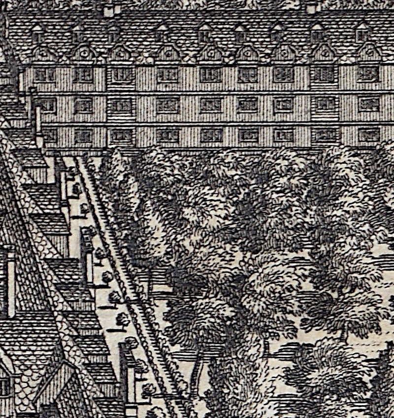 Emmanuel College, Cambridge engraving Pieter van der Aa after David Loggan ii For Sale 1